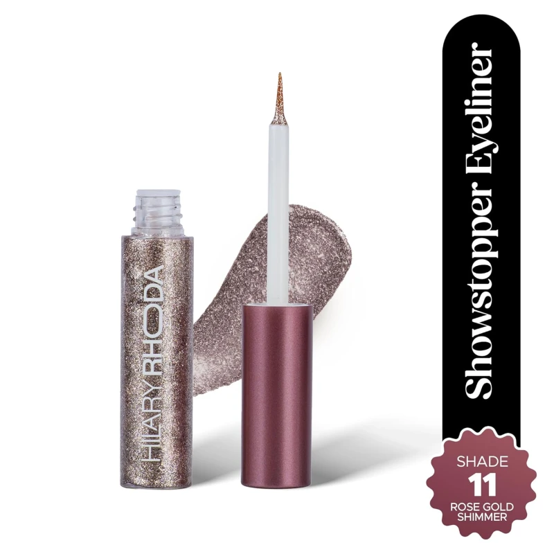 Hilary Rhoda Showstopper Eyeliner | Smudge-proof & Metallic Glitter Eyeliner | Water-Resistant | 5ml (Rose Gold Shimmer- Shade 11) - Thumbnail 2
